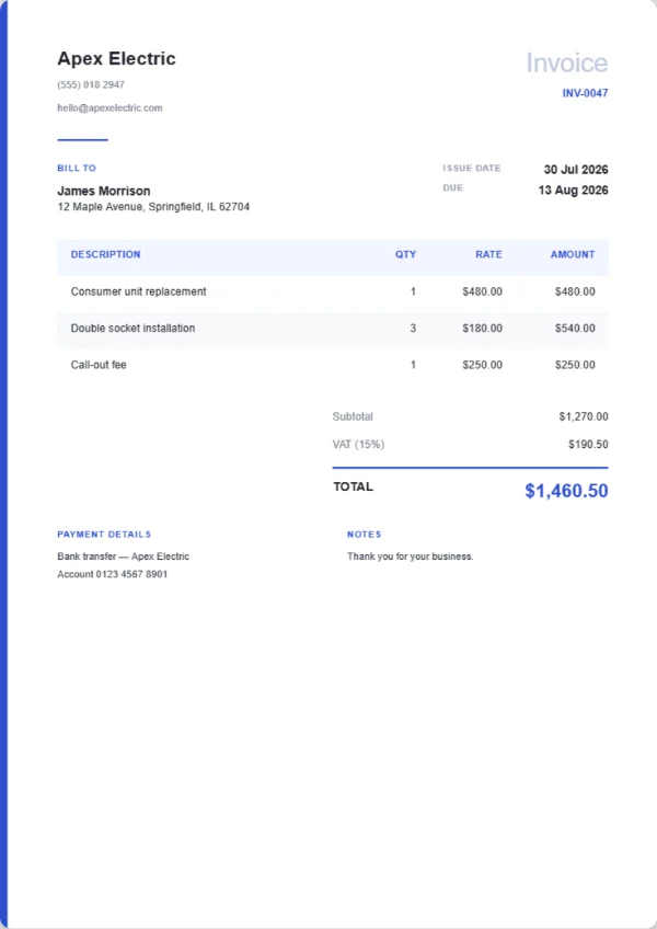Modern invoice template